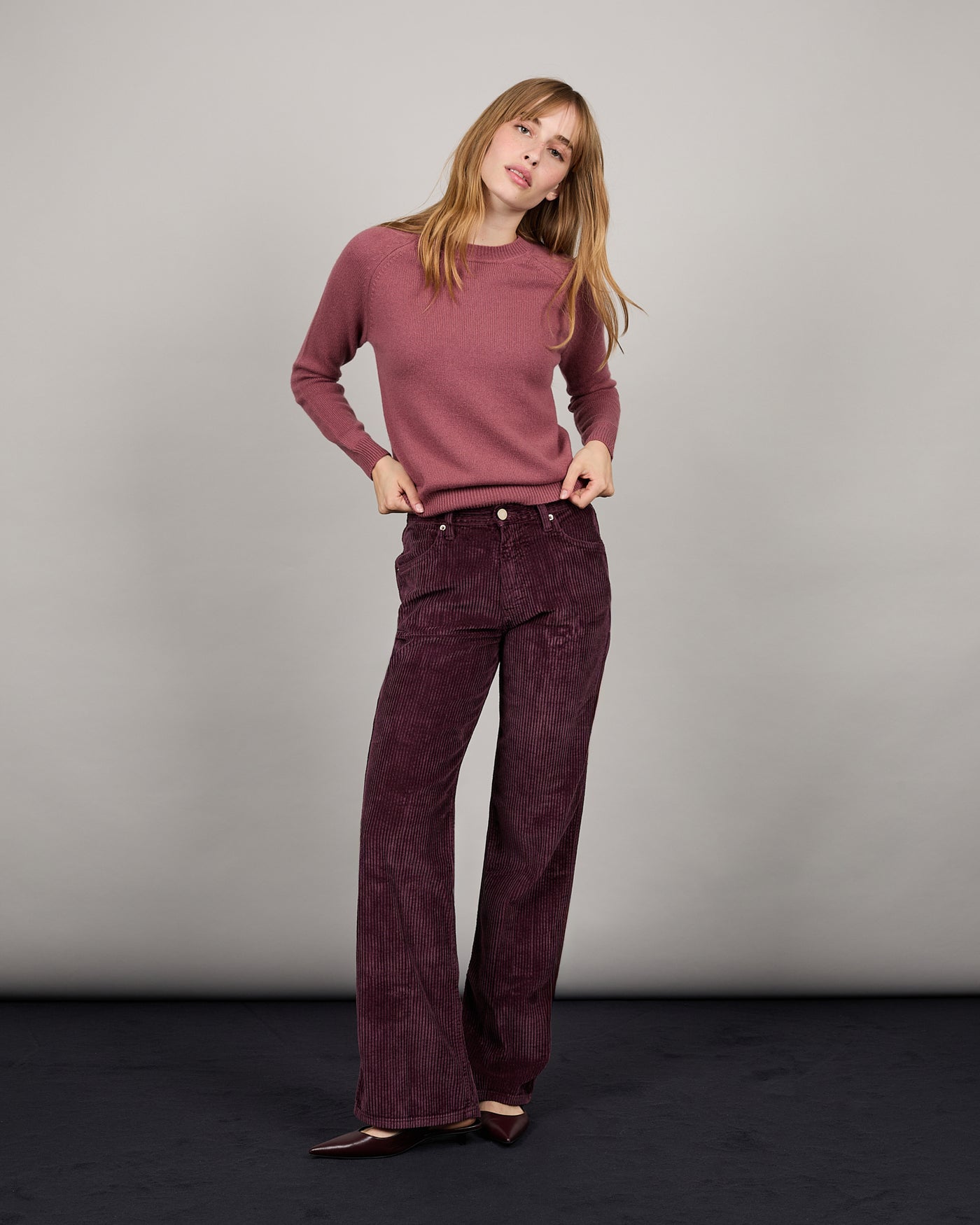 Pantalon velours France rouge de minuit 17