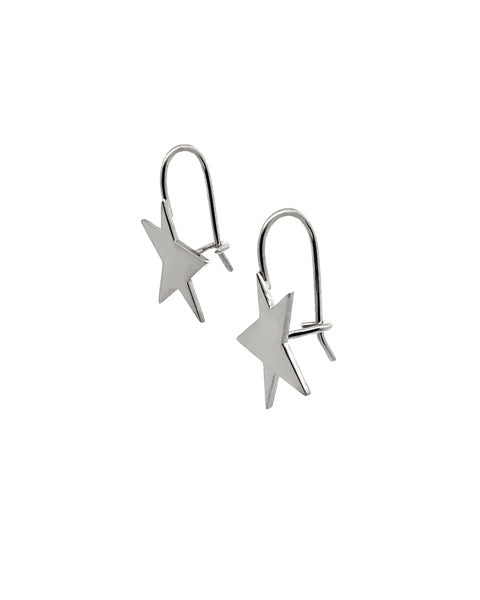 Paire de boucles d'oreille Etoile or blanc