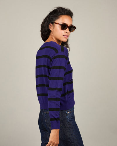 Cardigan Louise Stripes myrtille 18